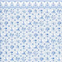 Melody Jane Casa de Muñecas Miniatura Impresión 1:12 Escala Dutch Azul Blanco Delft Azulejos Pintado